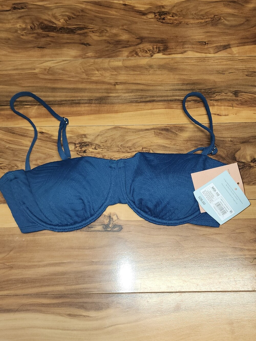 Navy Underwire Balconette Bra -  Women Intimates Medium 8-10 Shade And Shore
